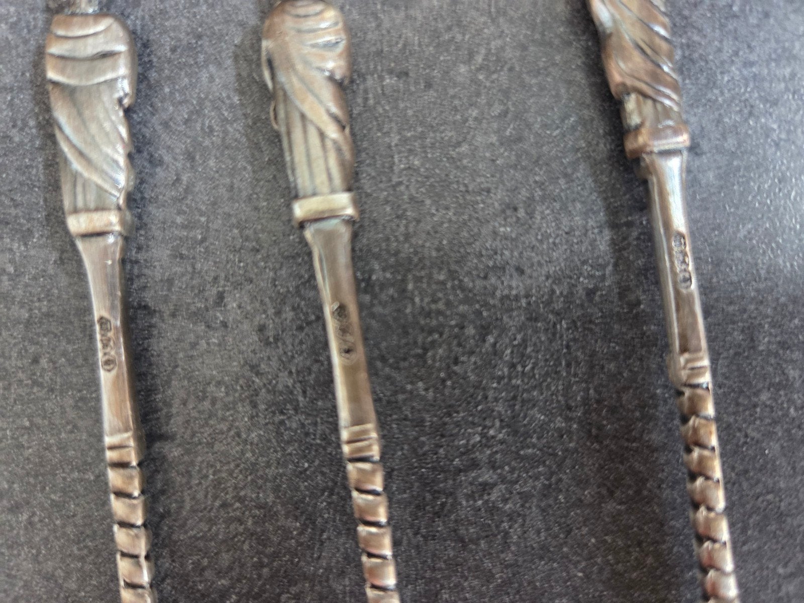 Set van 6 antieke zilveren apostellepels, Antiek en Kunst, Ophalen of Verzenden