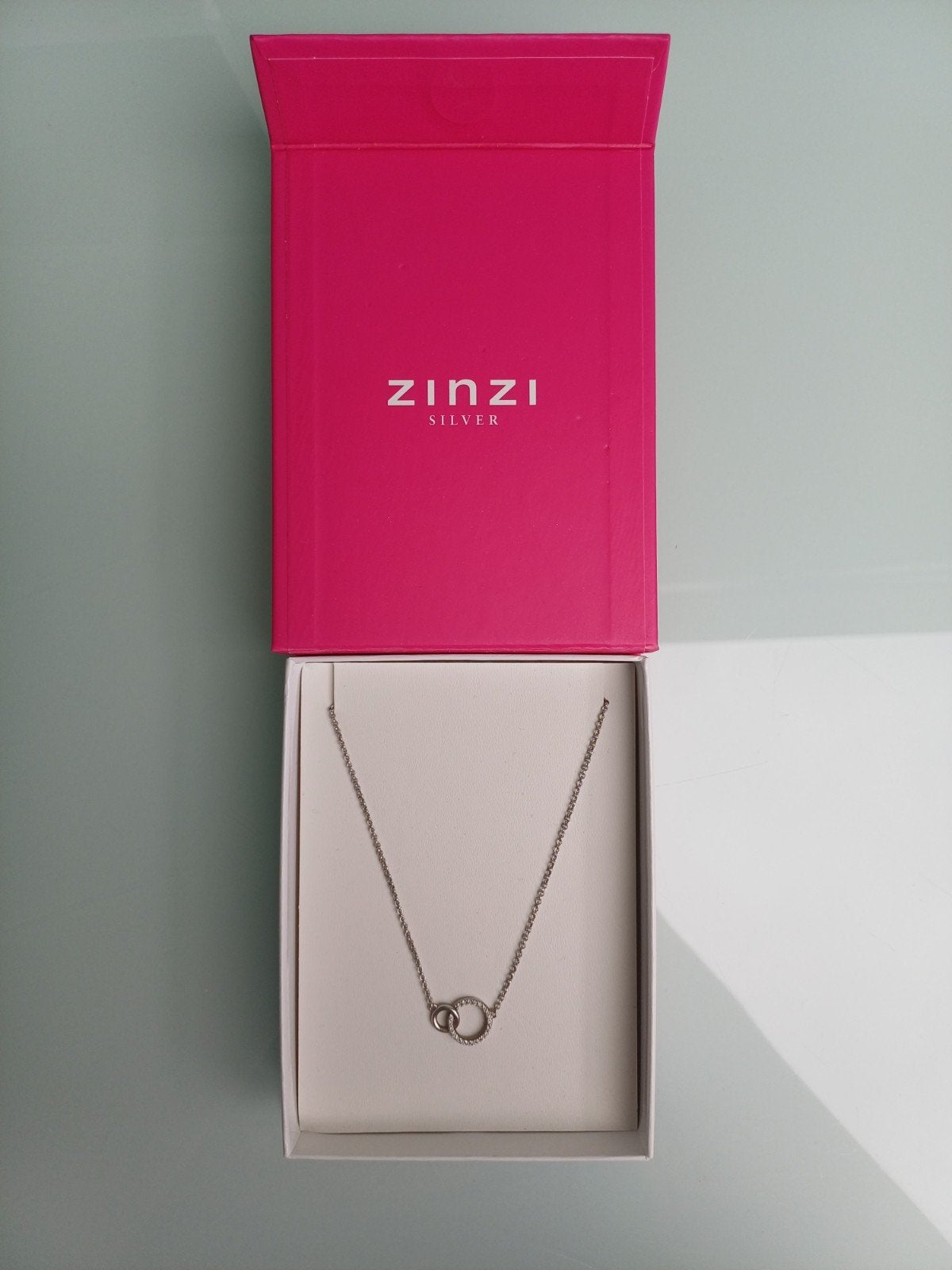 Zinzi Zilveren Ketting met Zirkonia, Ophalen of Verzenden, Zo goed als nieuw, Met edelsteen, Zilver