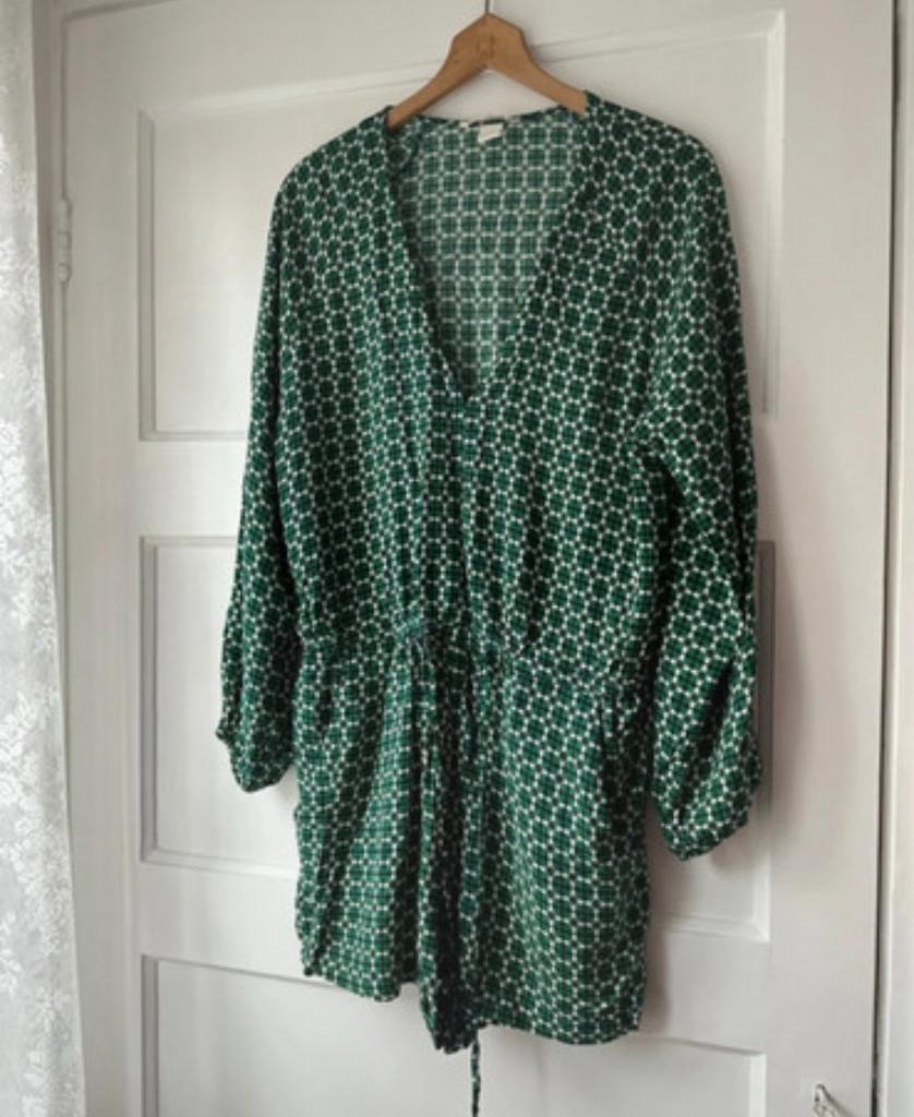 Mooie portugese tegelprint jumpsuit playsuit H&M maat XL 42, Ophalen of Verzenden, Zo goed als nieuw, Maat 42/44 (L), Groen