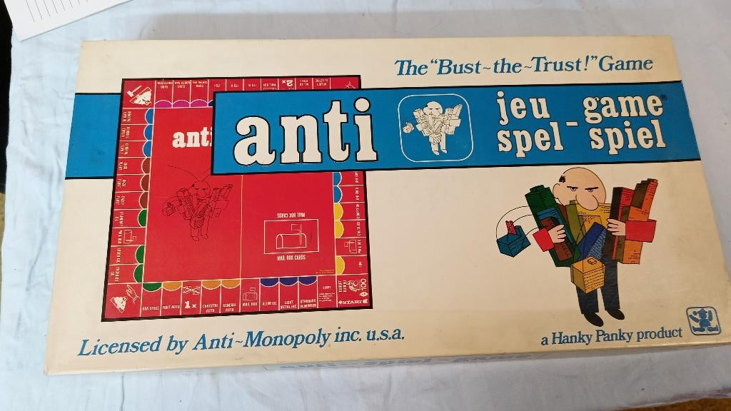 Anti spel / Anti-Monopoly bordspel compleet, Drie of vier spelers, Ophalen of Verzenden, Gebruikt, Jumbo