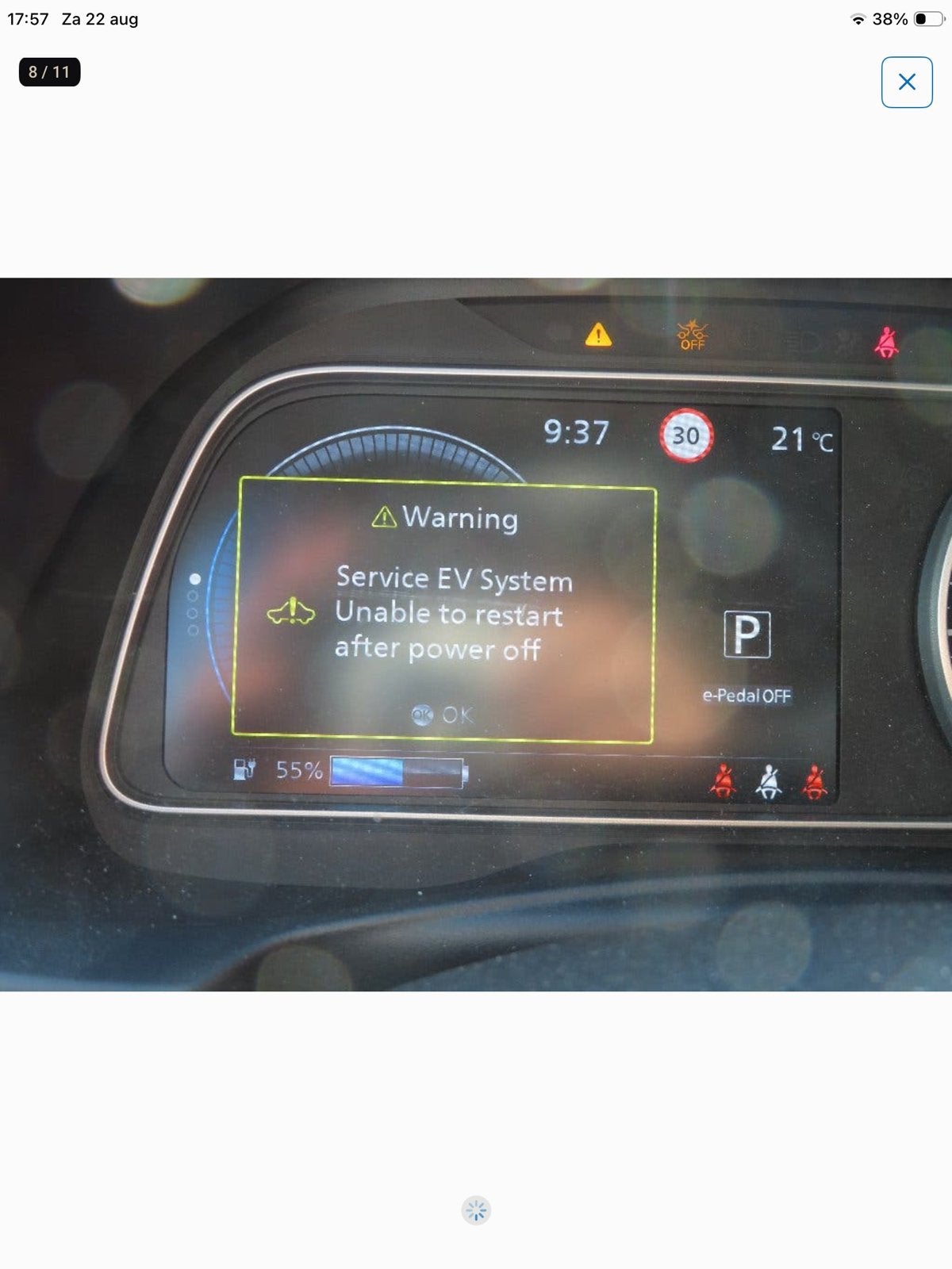 Gezocht Nissan Leaf 40kwh met defect isolatiefout of anders, Ophalen