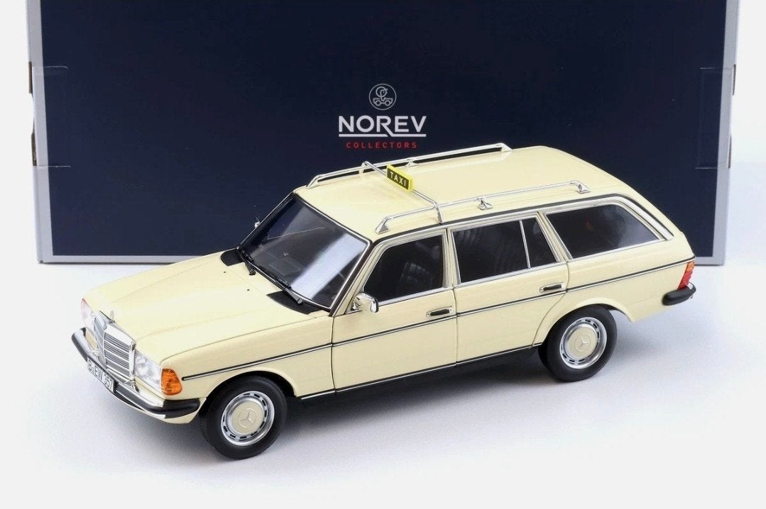 NOREV Mercedes 200T W123 T Model 1982 Taxi Beige 1:18, Hobby en Vrije tijd, Modelauto's | 1:18, Ophalen of Verzenden, Norev