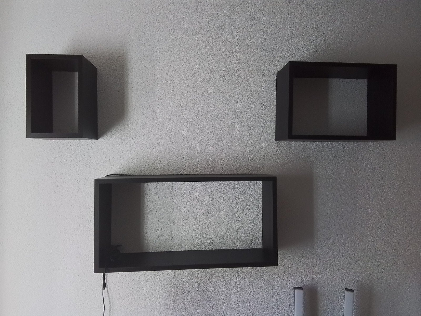 3 bruine wandkubussen, Huis en Inrichting, Woonaccessoires | Wandplanken en Boekenplanken, Ophalen, Zo goed als nieuw