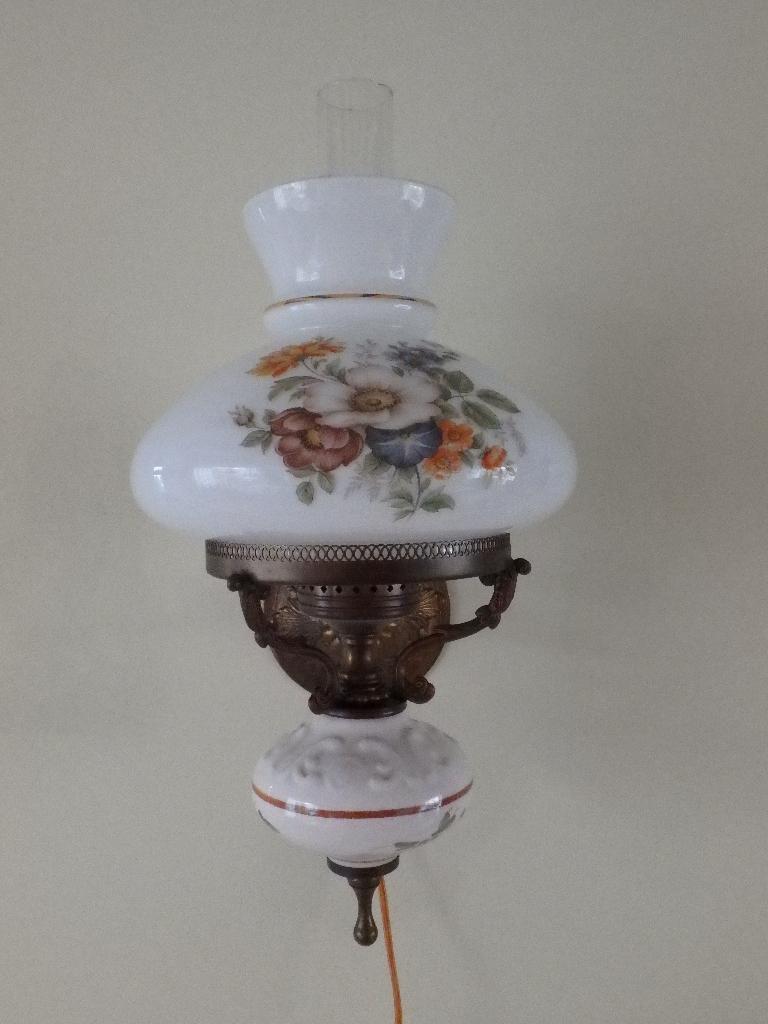 Nostalgisch wandschemerlampje, Ophalen, Gebruikt, Glas, Nostalgisch