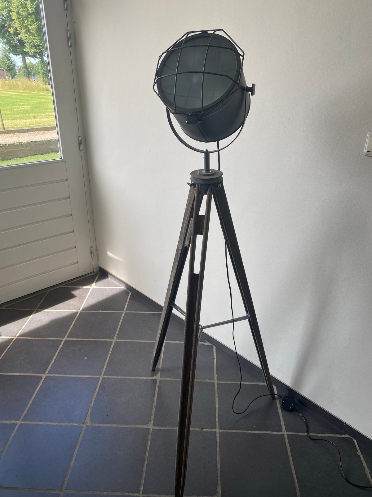 Industriële Vloerlamp met Statief - Zo goed als nieuw, Ophalen, E27 (groot), Zo goed als nieuw, 150 tot 200 cm