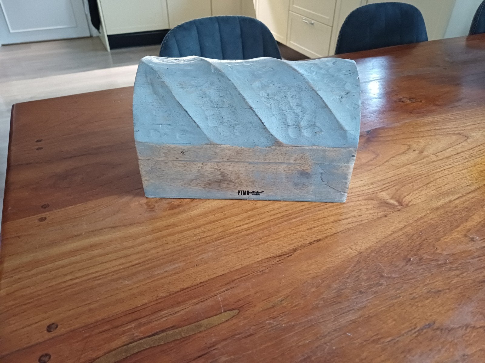 Decoratieve houten kistjes met golvend deksel, Huis en Inrichting, Woonaccessoires | Kisten, Ophalen, Minder dan 50 cm, Gebruikt