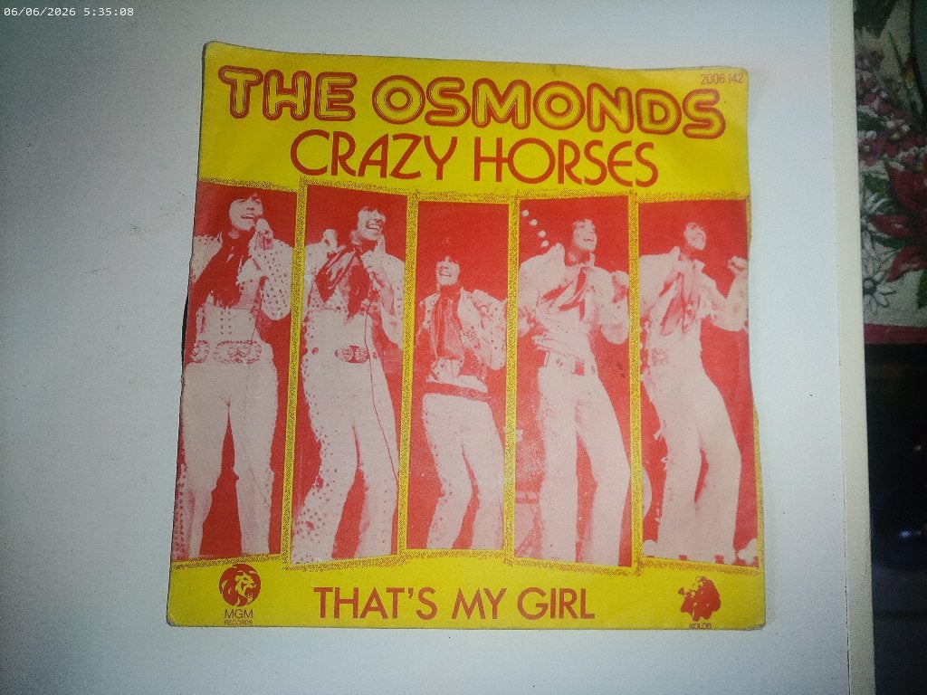 The Osmonds - Crazy Horses / That's my Girl ( France ), Gebruikt, Fotohoes, 7 inch, Single