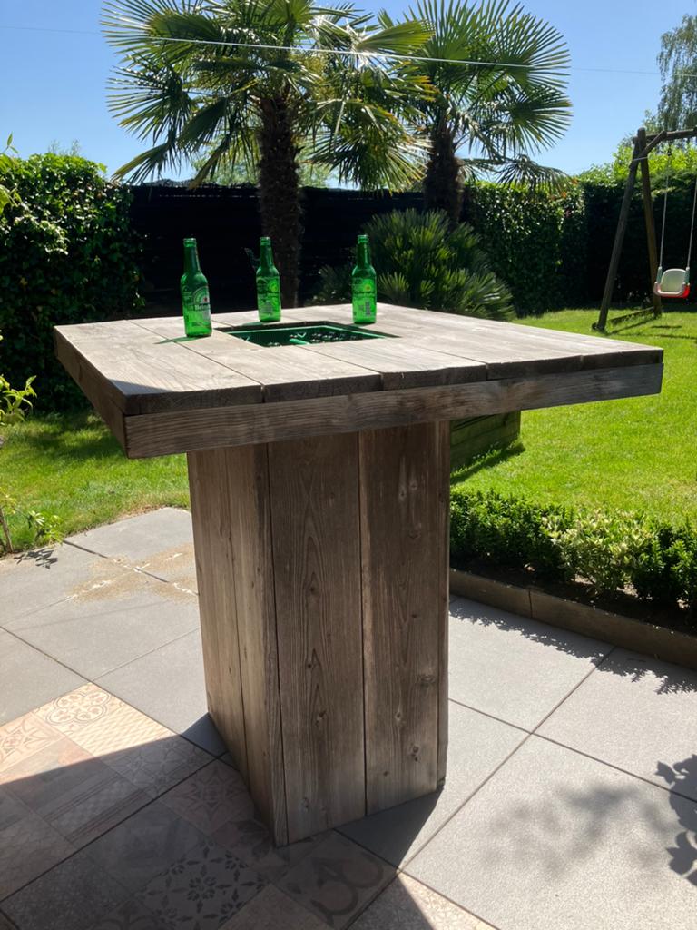 Statafel  (bier) tafel (bbq), Ophalen, Gebruikt, Rechthoekig, Hout