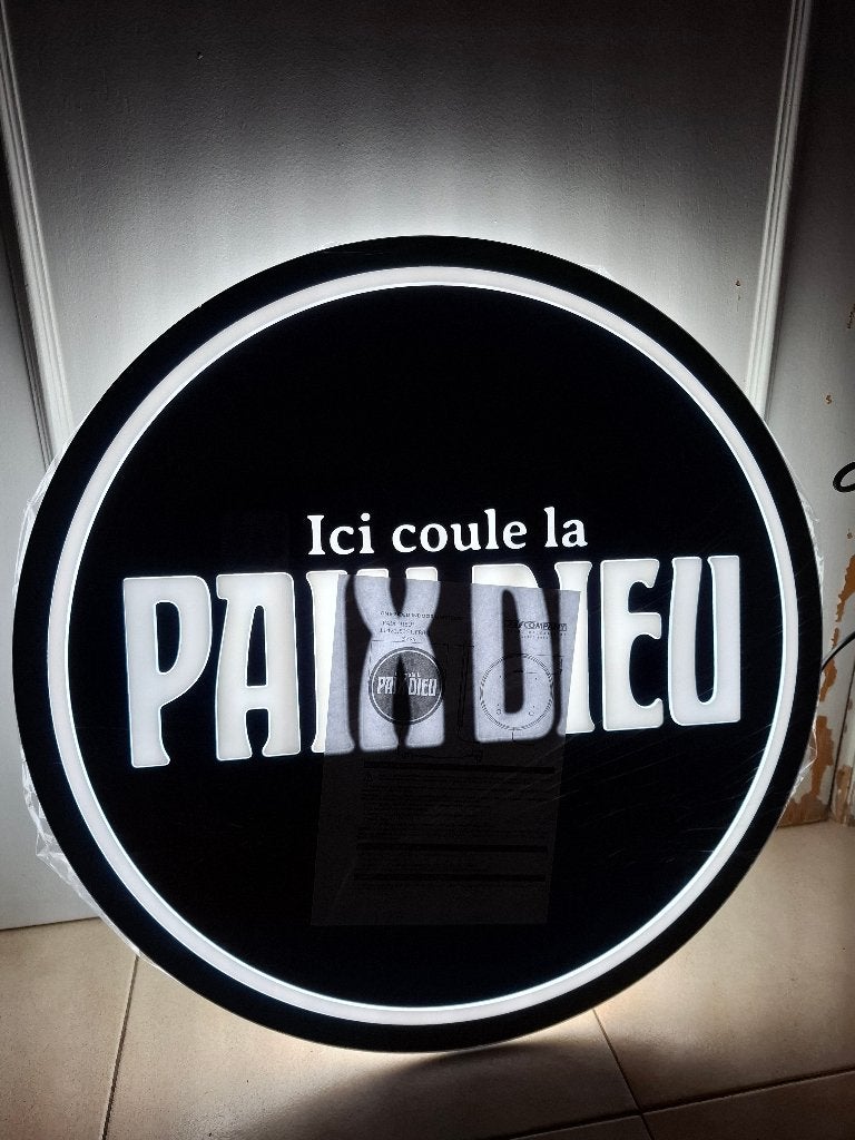 Zeldzame lichtreclame Paix Dieu bier, Ophalen of Verzenden, Nieuw, Lichtbak of (neon) lamp