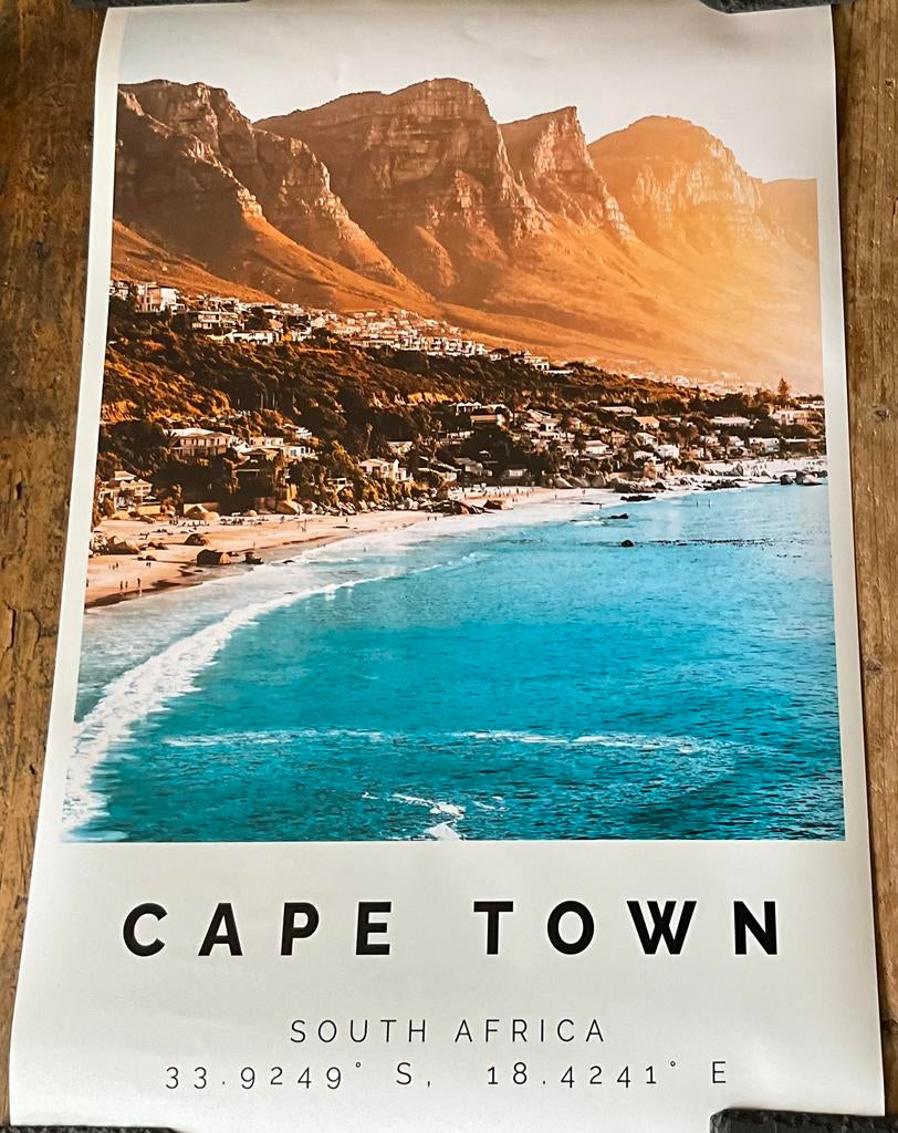 Posters kaapstad & south Africa pinguïns- 2 stuks, Ophalen of Verzenden, Nieuw