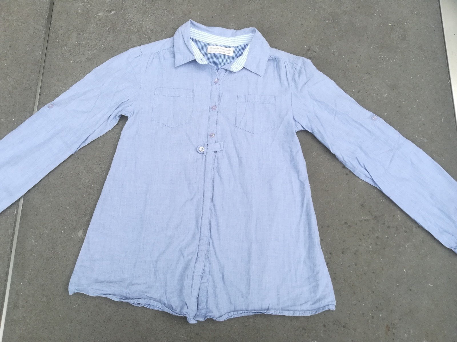 Lief blauw blousje, a-lijn. Zara girls, maat 128., Meisje, Overhemd of Blouse, Ophalen of Verzenden, Zo goed als nieuw