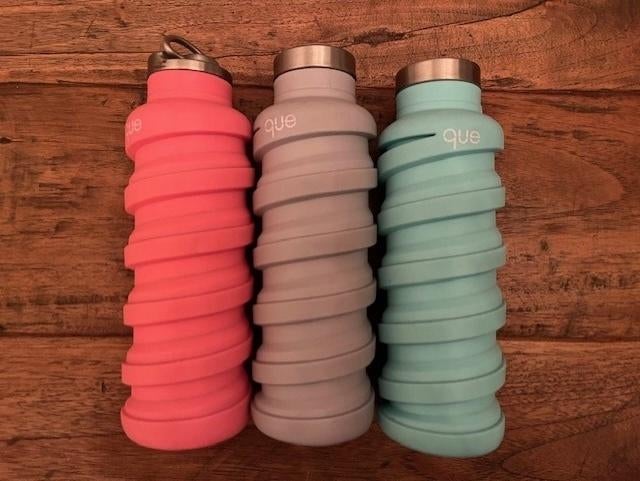 NIEUW! Que opvouwbare drinkfles 500ml roze &mint, Nieuw, Ophalen of Verzenden, X, X