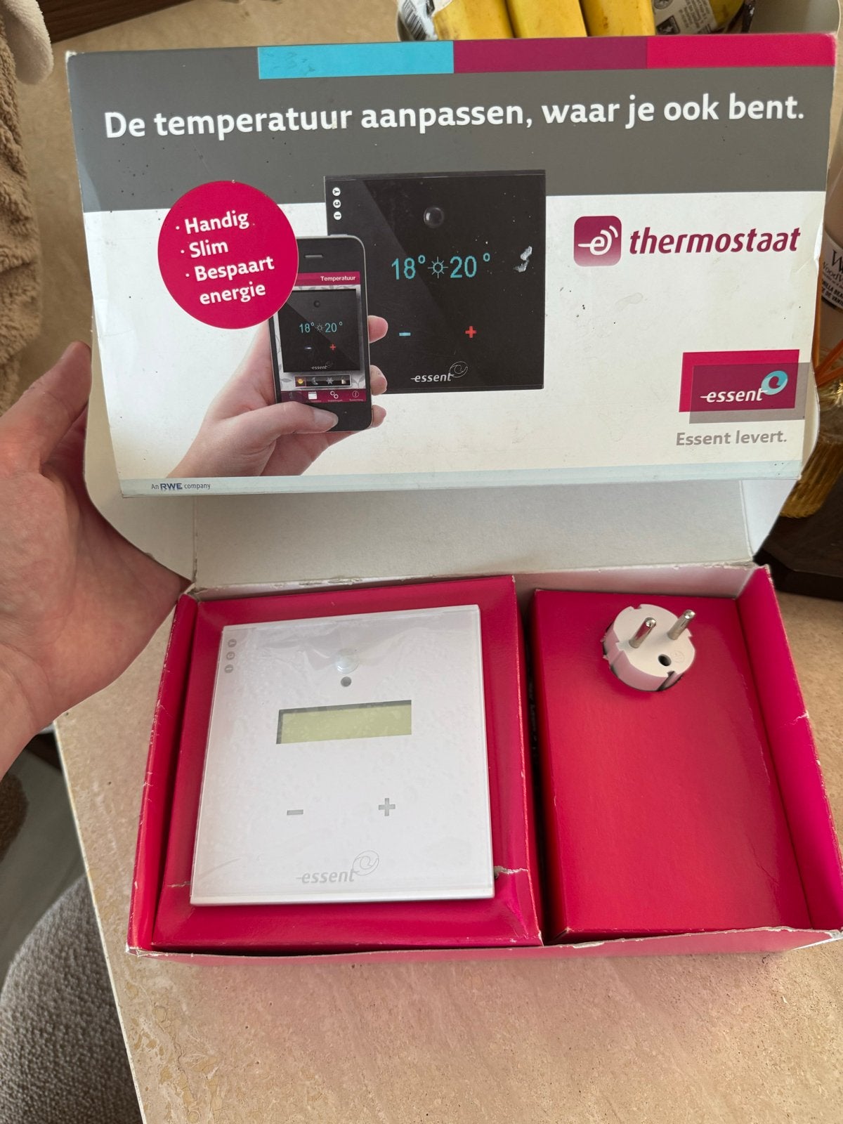 Essent Slimme Thermostaat - Handig, Slim & Energiebesparend, Ophalen, Slimme thermostaat, Nieuw