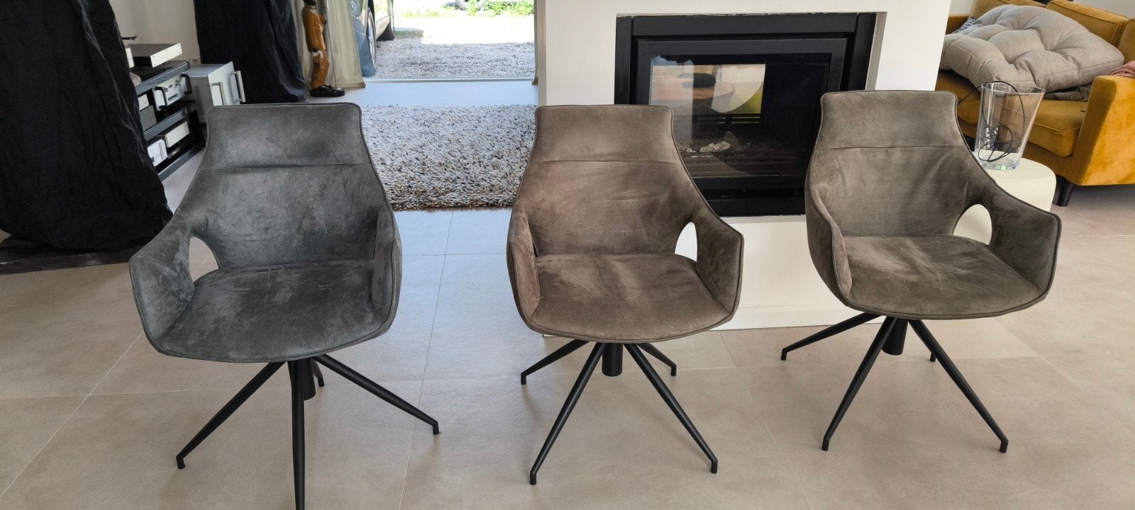 3 stoelen Bommel, Huis en Inrichting, Stoelen, Ophalen, Grijs, Twee