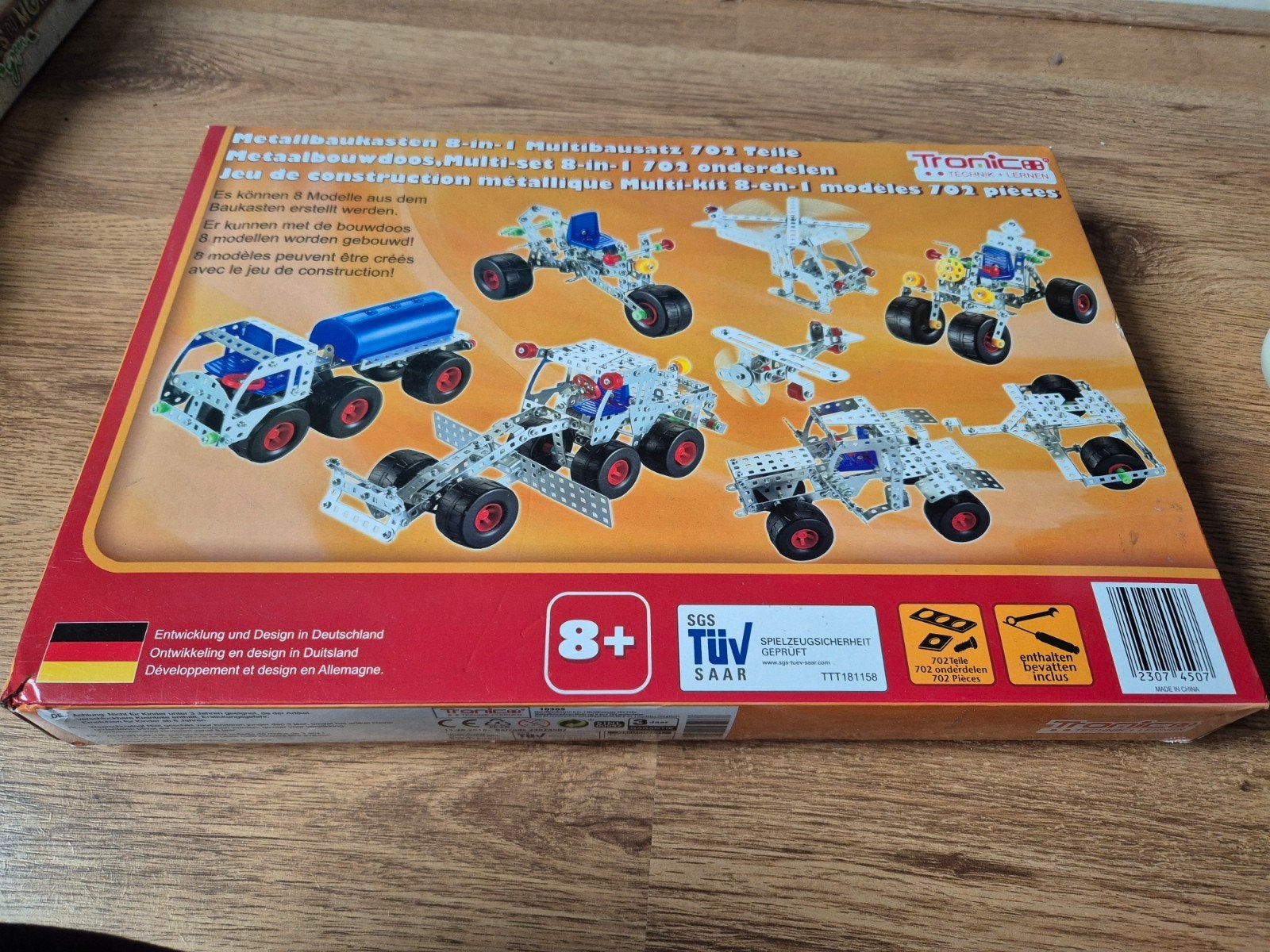 Tronico Metalen Bouwdoos 702 Onderdelen - 8-in-1 NIEUW, Ophalen of Verzenden, Nieuw, Overige merken