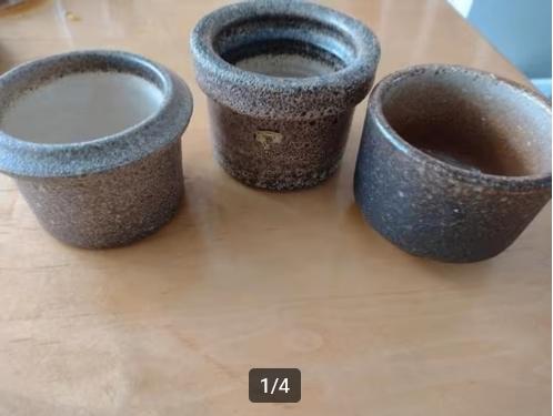 Set van 3 Vintage bloempotjes voor kleine plantjes., Ophalen of Verzenden, Overige soorten, Halfschaduw, Minder dan 100 cm