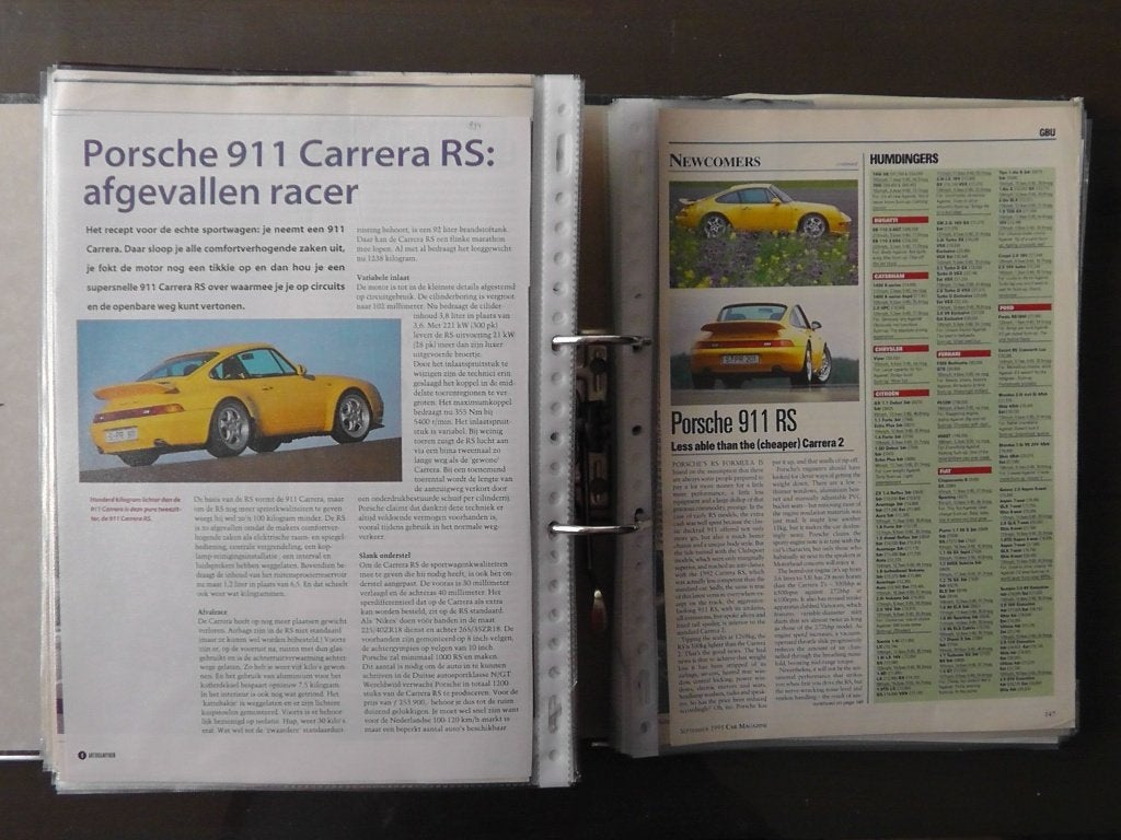 Porsche 911 Carrera RS 993 ? Eerst 6x autotest lezen, Ophalen, Gelezen, Porsche