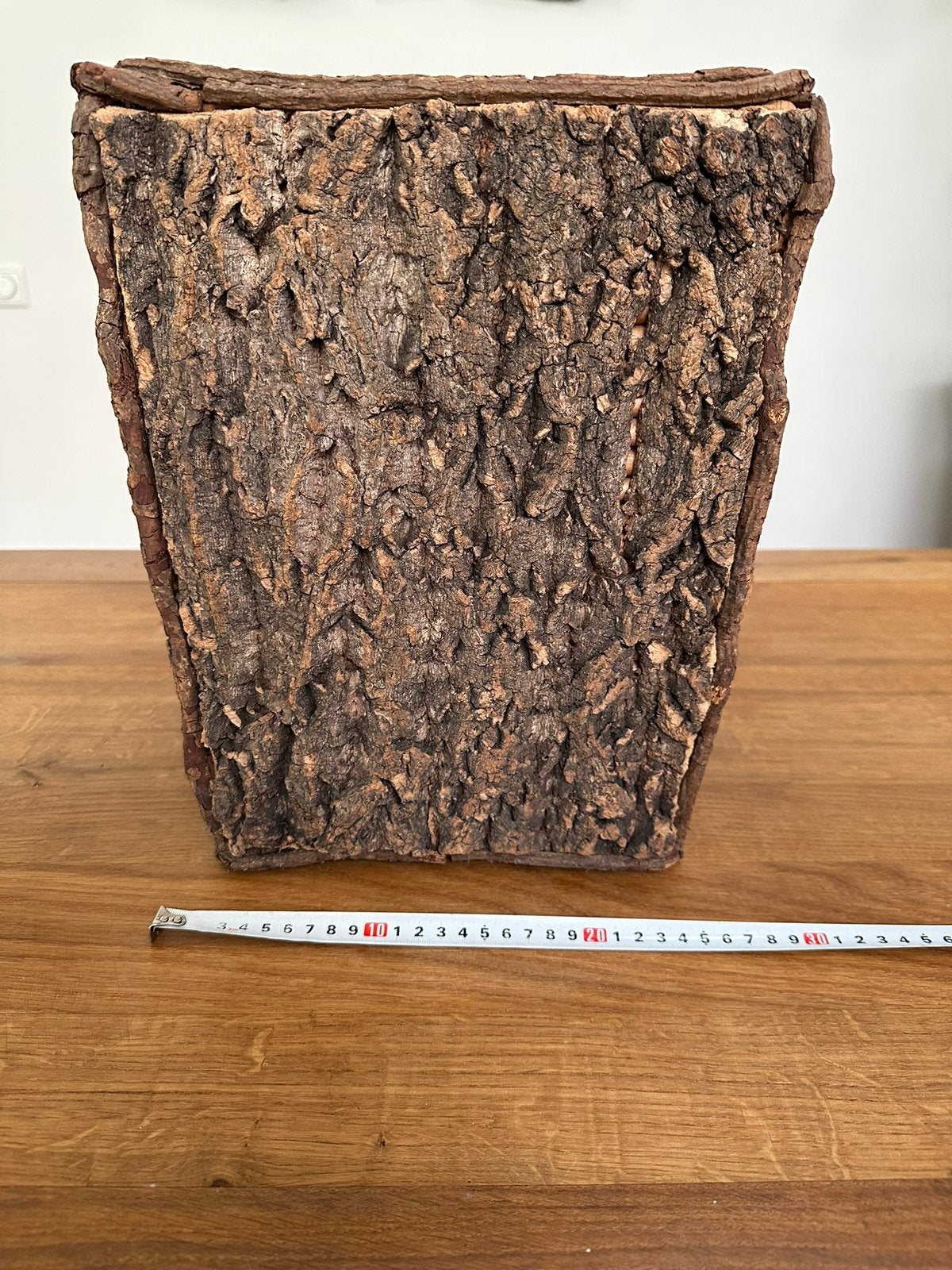 Bloempot met boomschors bekleed, Ophalen, Gebruikt