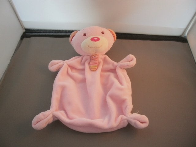 Paradise toys beer roze velours gestreept oortjes rammel, Overige merken, Overige karakters, Nieuw, Ophalen of Verzenden