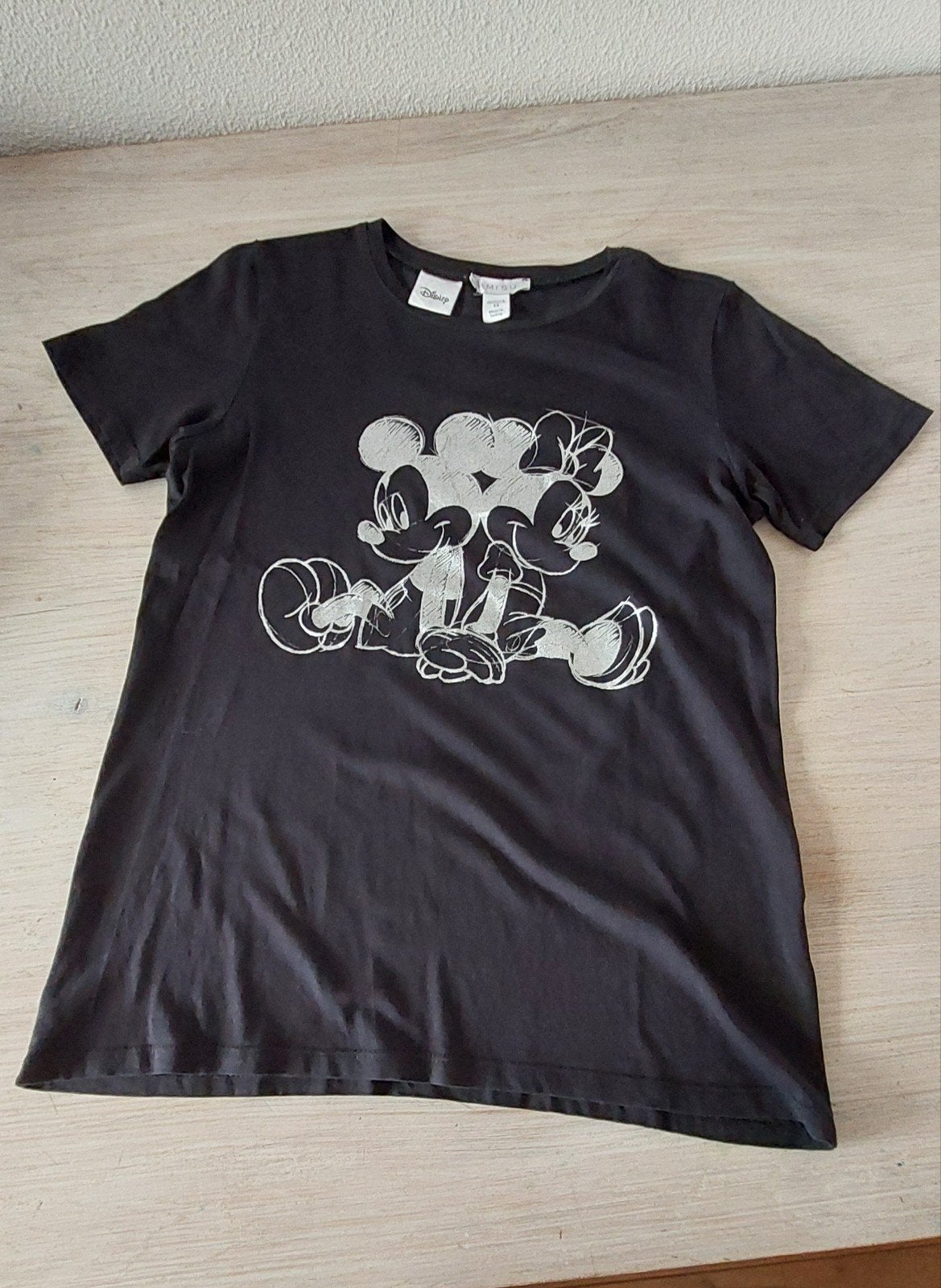 T- shirt Disney Mickey en Mini Mouse, XS dames als nieuw, Disney, Zwart, Ophalen of Verzenden, Zo goed als nieuw