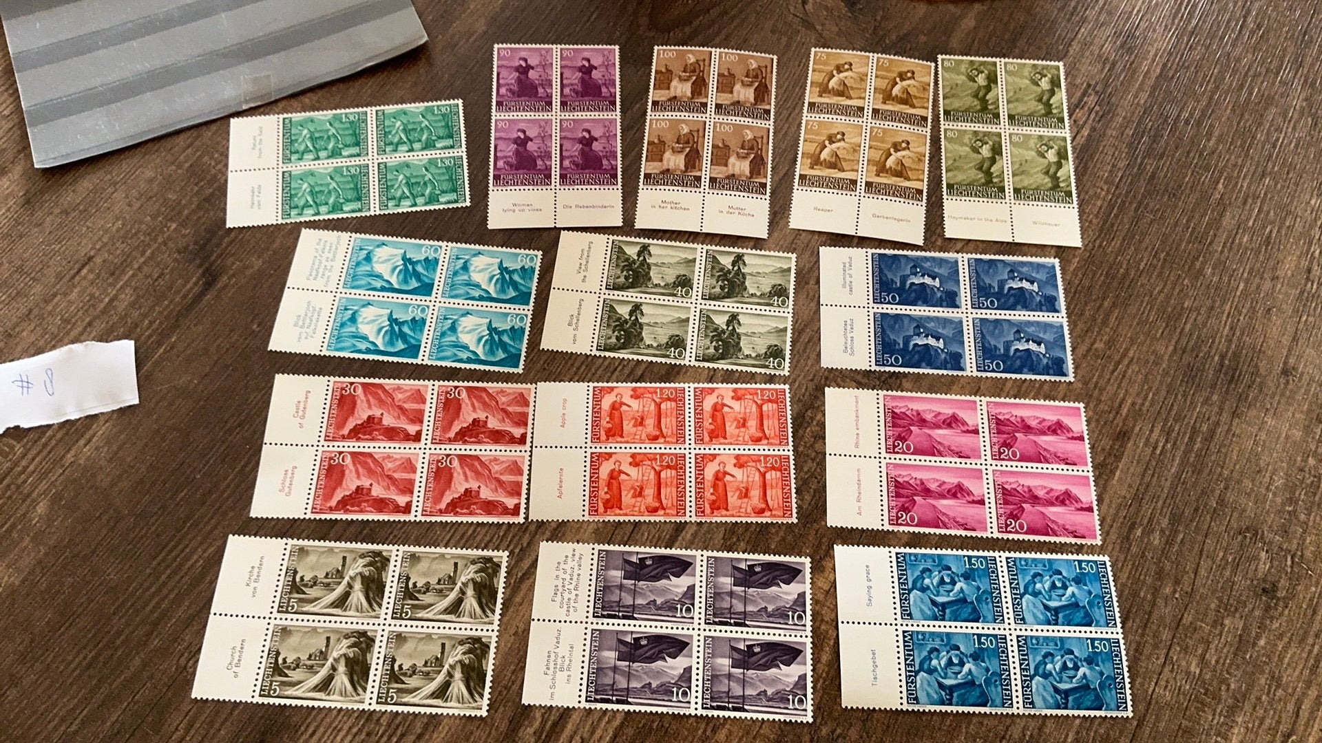 #8 Set pf blokjes van 4 Liechtenstein, Ophalen of Verzenden, Overige landen