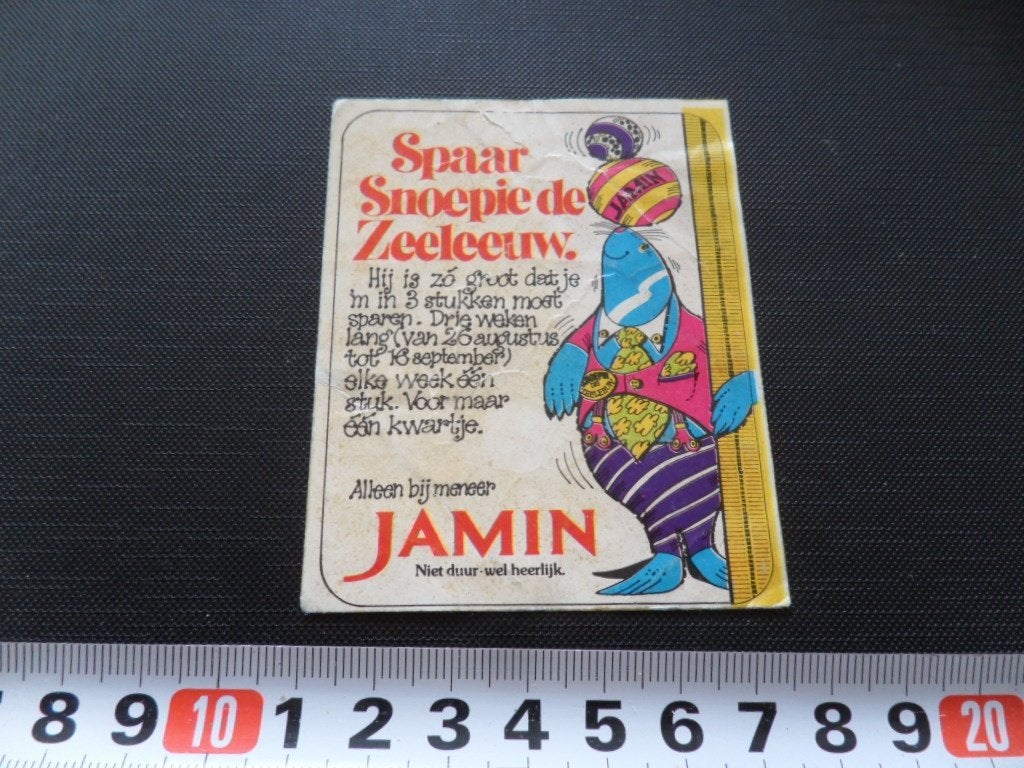 sticker jamin strip snoepie de zeeleeuw, Ophalen, Zo goed als nieuw