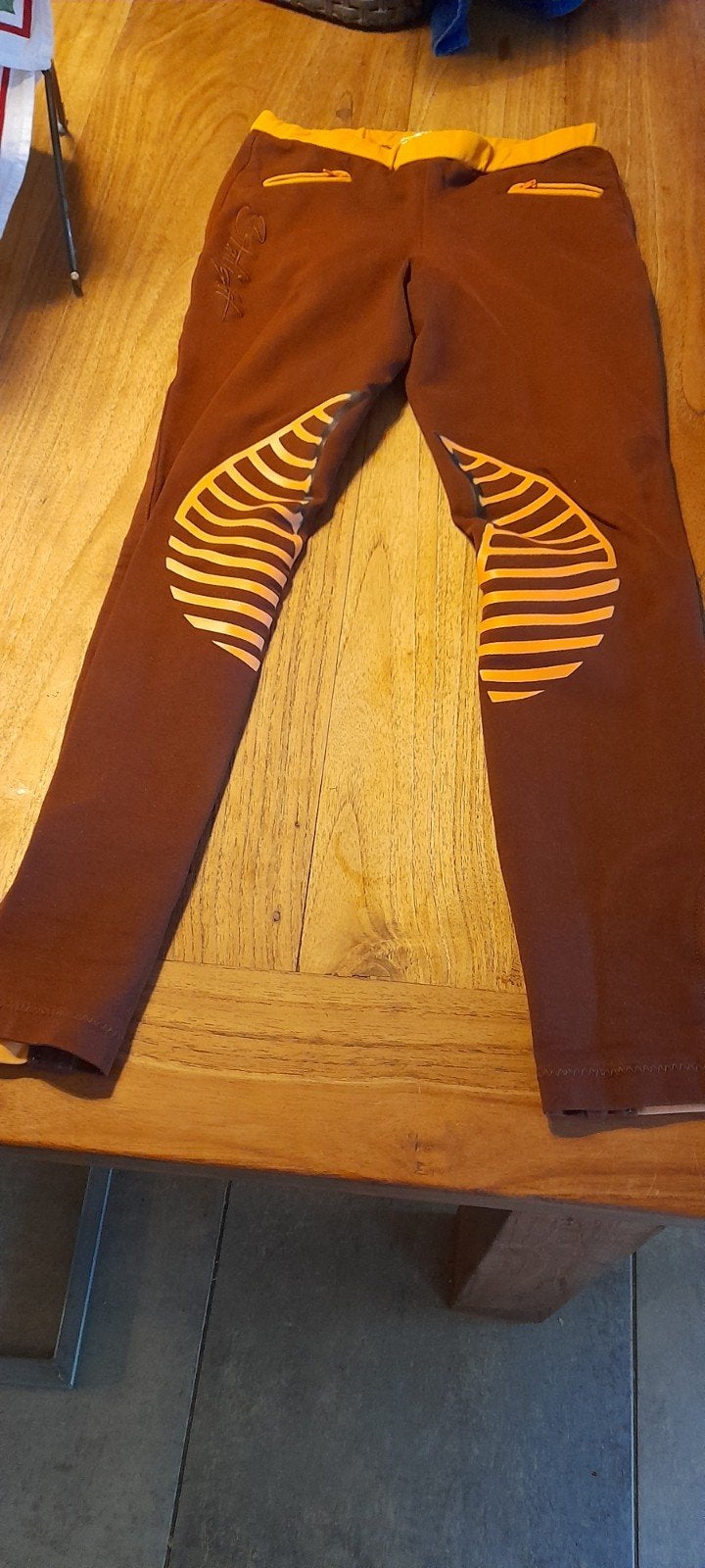Starlight bruine rijbroek met oranje details, Dieren en Toebehoren, Ophalen of Verzenden
