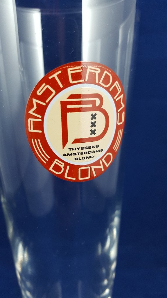 Thijssens Amsterdam Blond bierglas, helemaal gaaf. 5B1, Ophalen of Verzenden, Gebruikt, Glas of Glazen, Overige merken