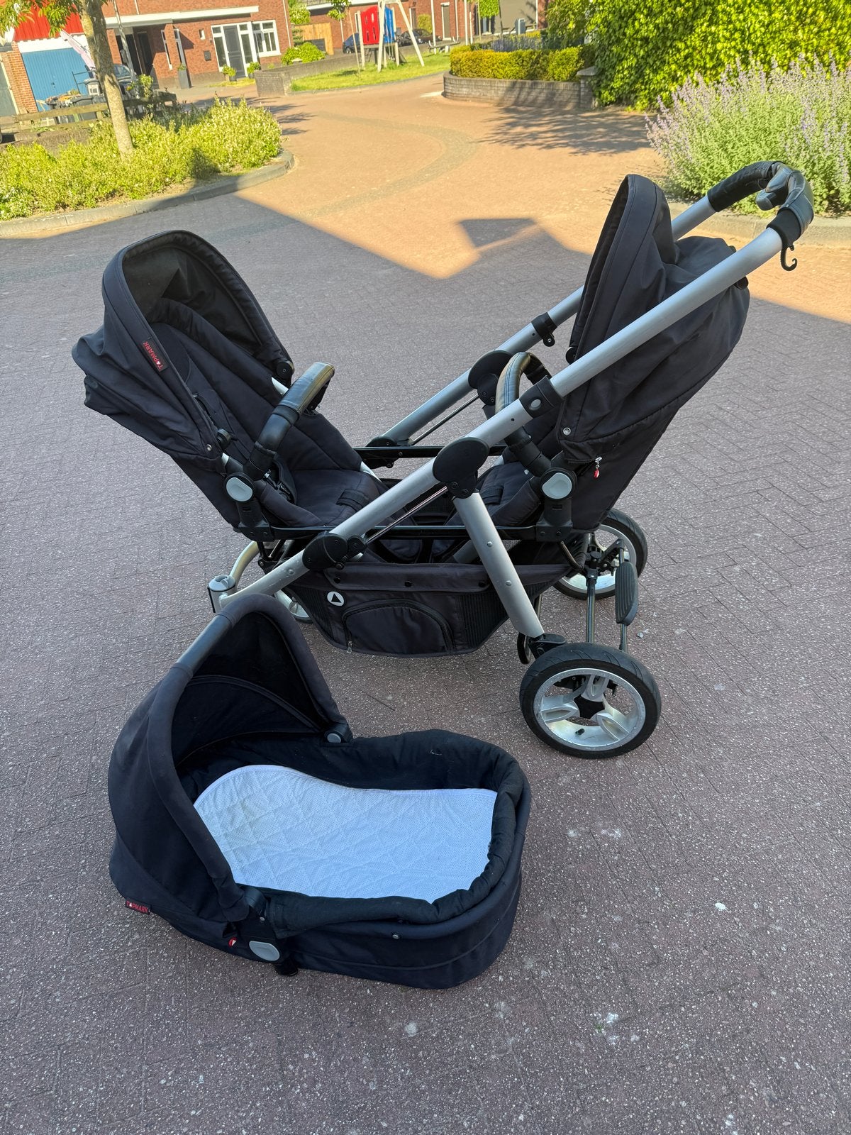 Duo kinderwagen (voor peuter met baby of 2 peuters), Gebruikt, Duowagen, Ophalen, Kinderwagen