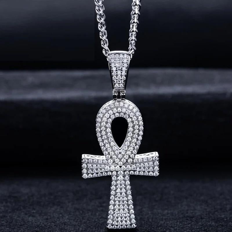 Oog van Horus & Ankh met 210 Moissanite Stenen - 925 zilver, Sieraden, Tassen en Uiterlijk, My Name Is Nobody, Verzenden, Nieuw