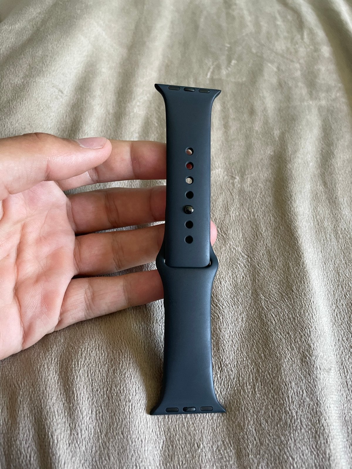 Apple Watch bandje 40mm - Donkerblauw (S/M), Ophalen of Verzenden, Waterdicht, Zo goed als nieuw, Blauw