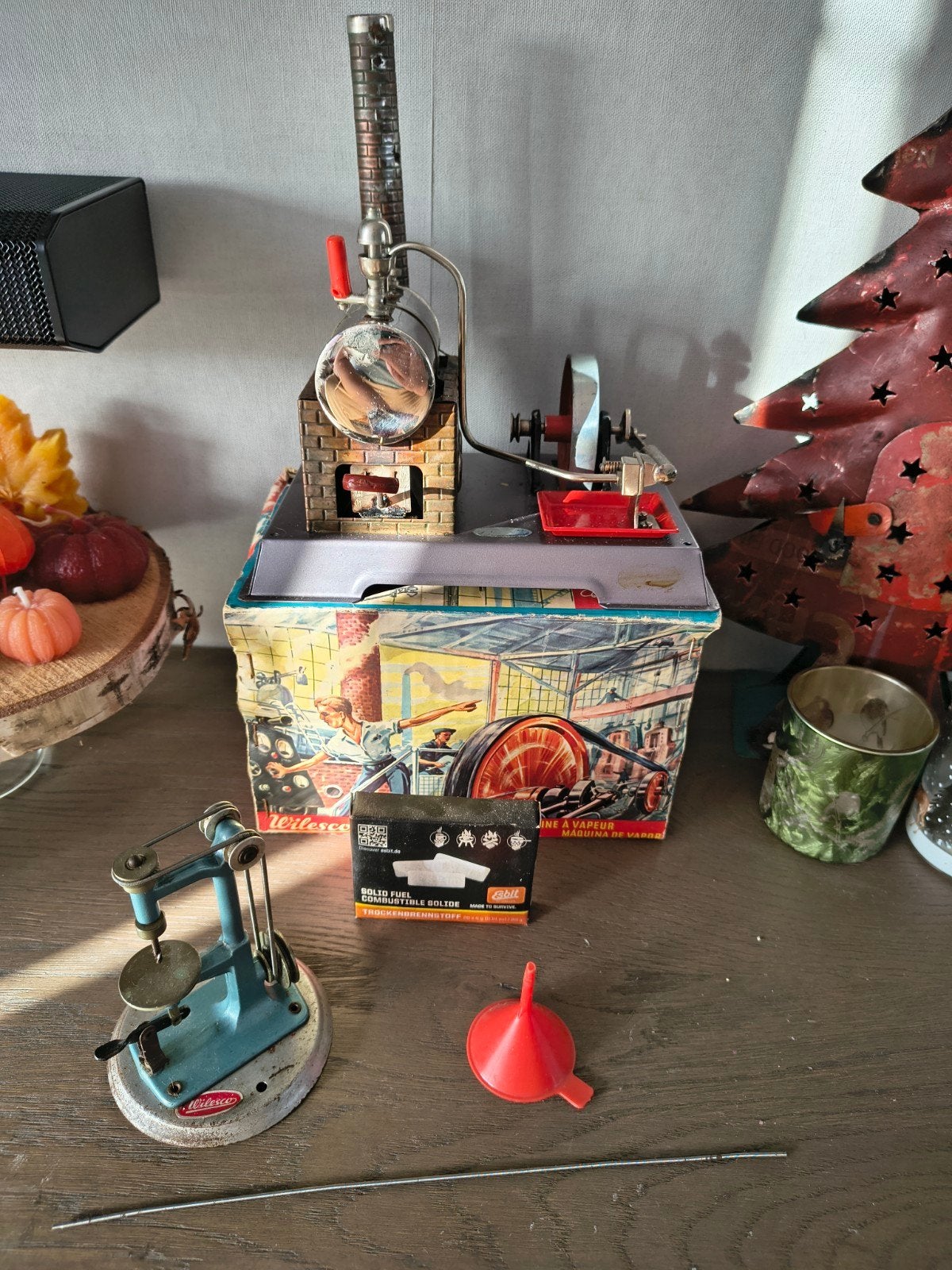 Wilesco Stoommachine Set met Boormachine en Originele Doos., Ophalen of Verzenden