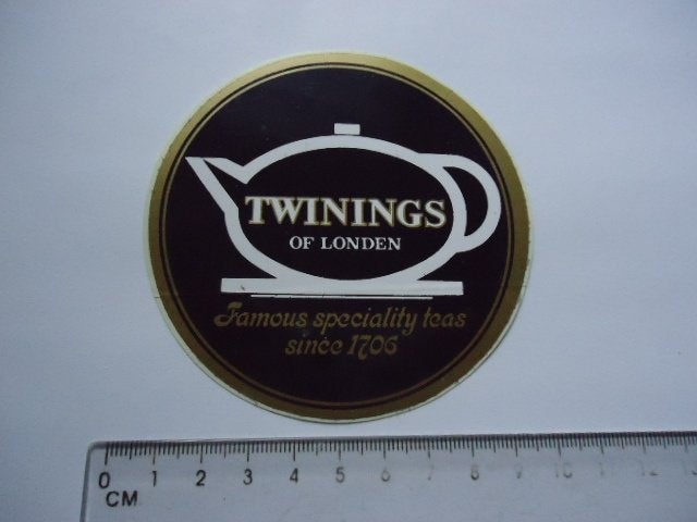 sticker oud TEE TEA Twinings of Londen retro, Verzenden, Zo goed als nieuw, Bedrijf of Vereniging