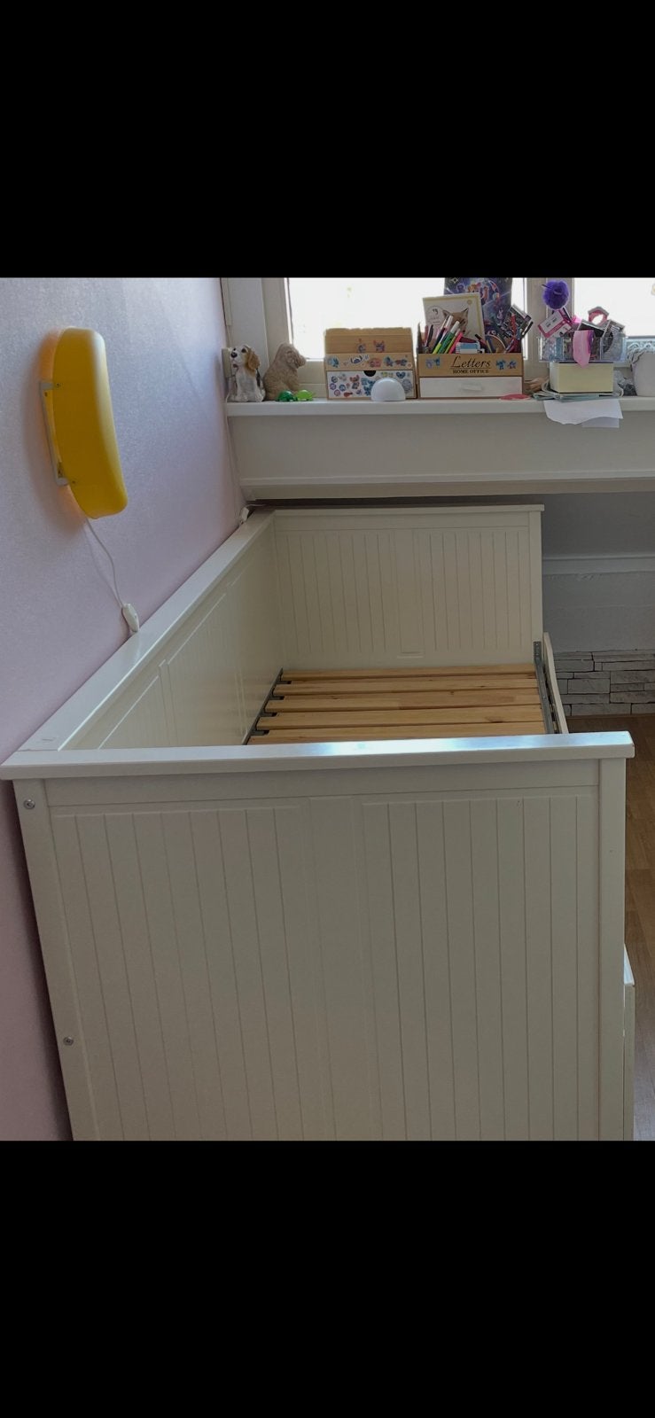 Ikea bedbank hemnes, Huis en Inrichting, Ophalen, Gebruikt, Eenpersoons, Wit