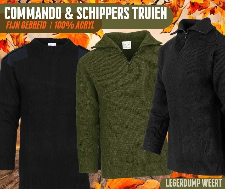 Schipperstruien olive & zwart en commando truien, Ophalen of Verzenden, Nieuw, Overige maten, Zwart