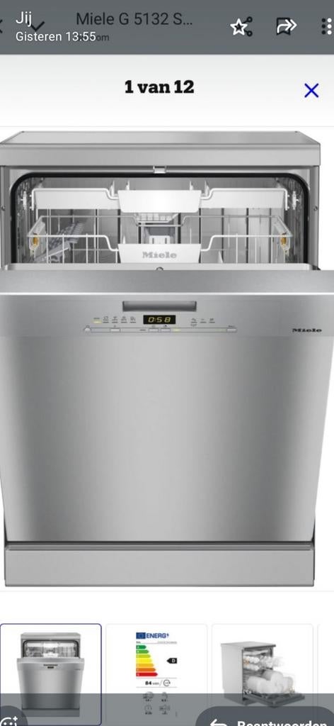 Miele G 5132 SCU Afwasmachine - Grijs, Ophalen of Verzenden