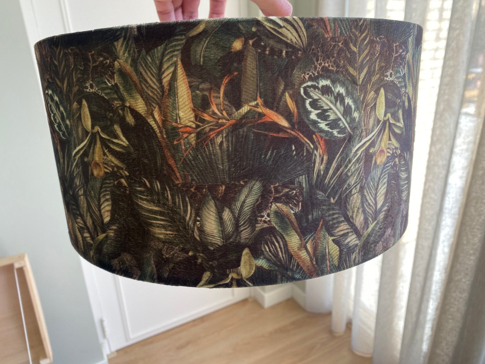 Jungle lamp eventueel voor kinderkamer. Plafondlamp Iris, Huis en Inrichting, Lampen | Lampenkappen, Rond, Ophalen of Verzenden