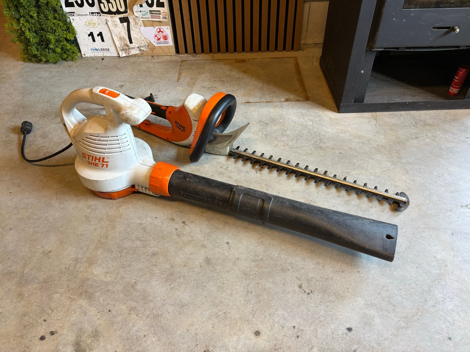 Stihl Bladblazer SHE 71 & Heggenschaar HSE 61 (55 cm), Ophalen, Gebruikt, Elektrisch