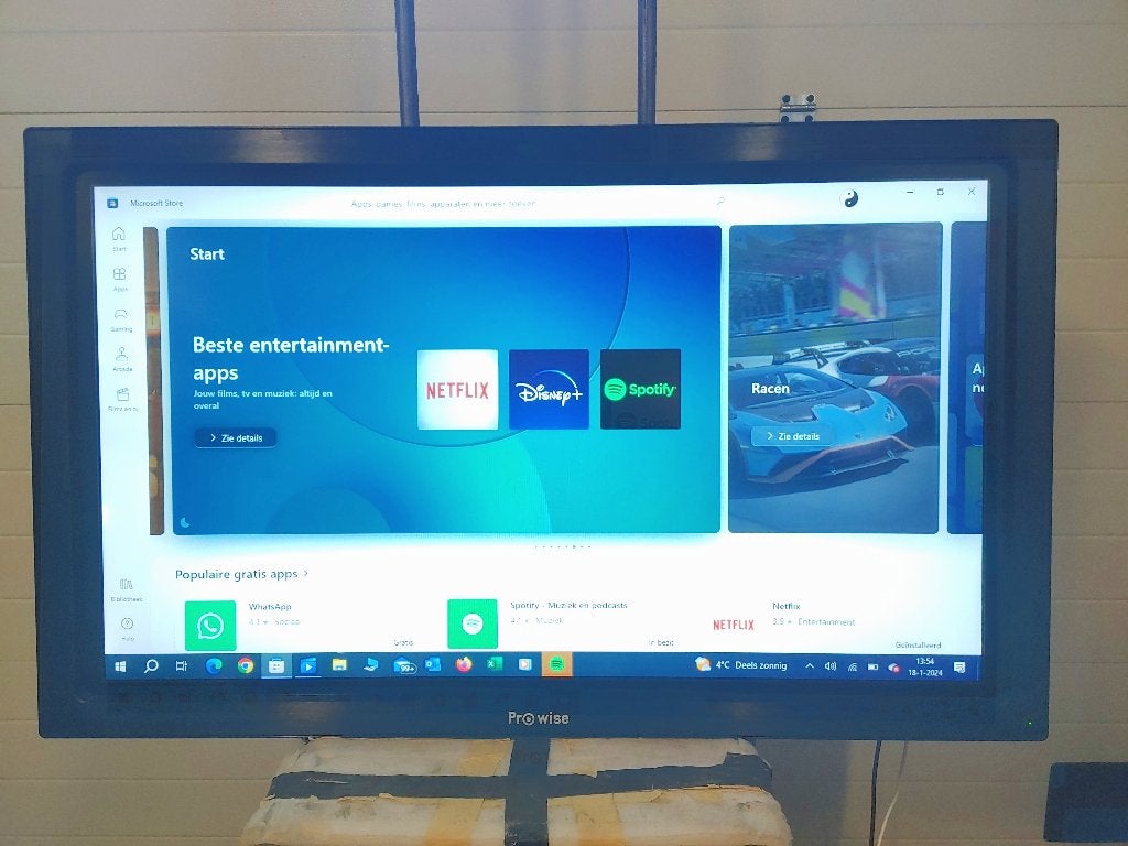 Prowise 65 inch, 50 Hz, HD Ready (720p), 100 cm of meer, Ophalen