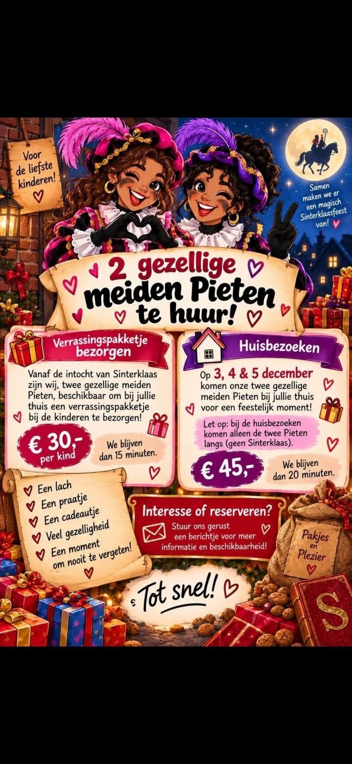 2 gezellige pieten te huur