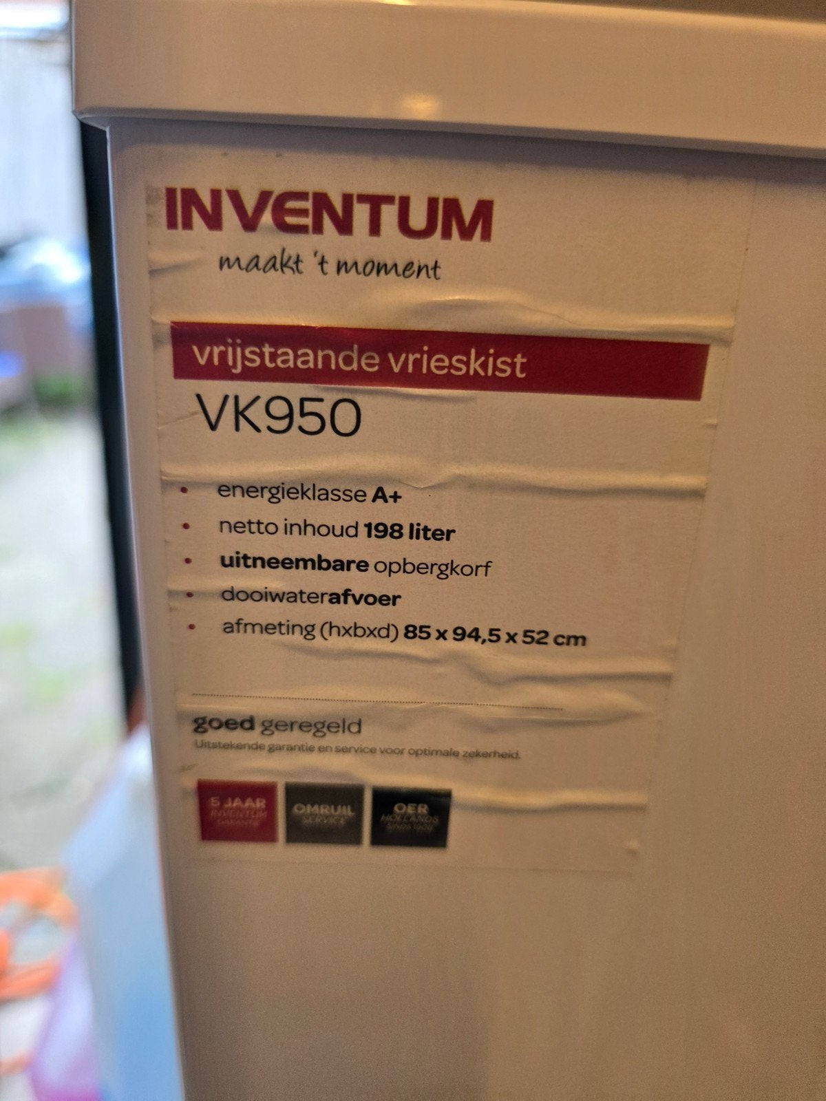 Te Koop: Vrieskist, Ophalen, Gebruikt, 85 tot 120 cm