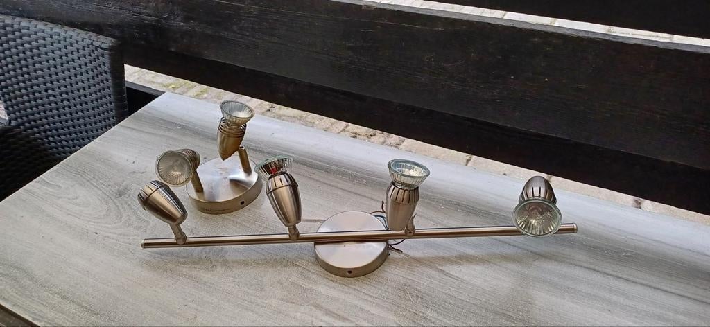 Set van 2 spotlampen, metaal, Ophalen of Verzenden, Zo goed als nieuw, Plafondspot of Wandspot