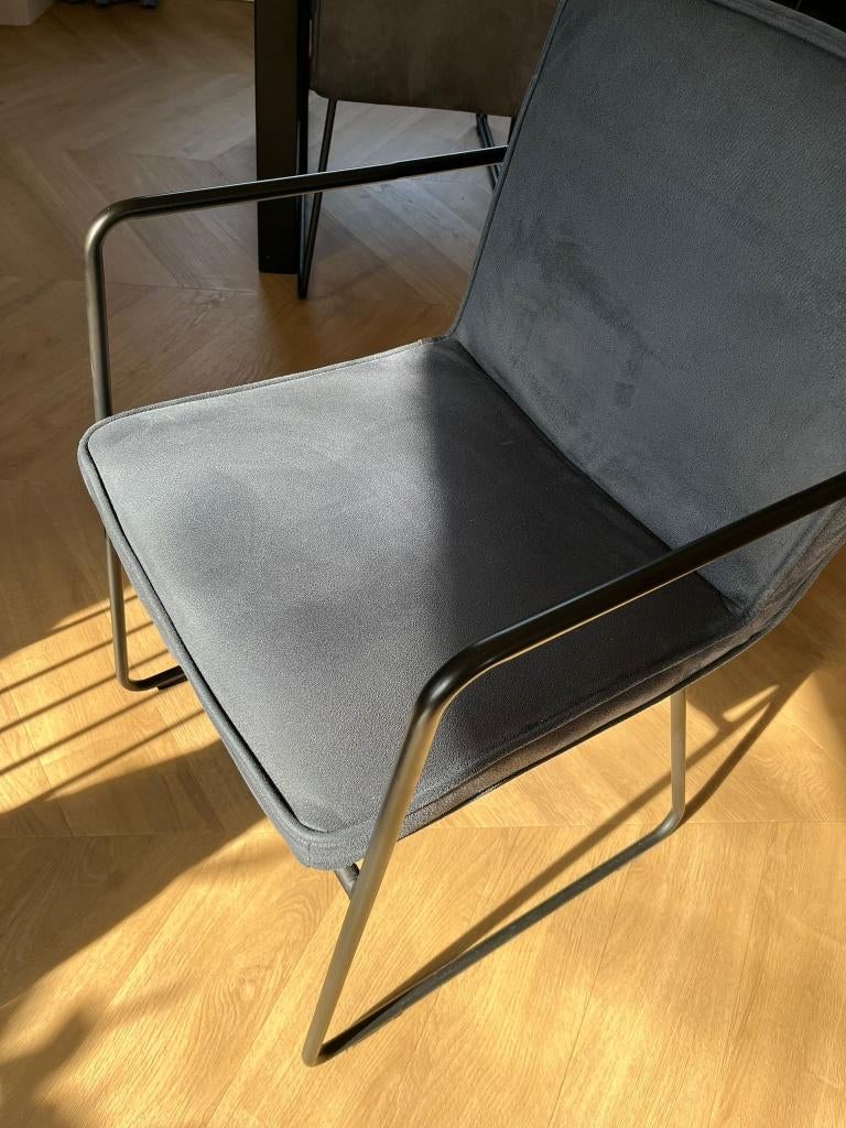 4 eetkamerstoelen., Huis en Inrichting, Stoelen, Ophalen, Gebruikt, Blauw, Vier