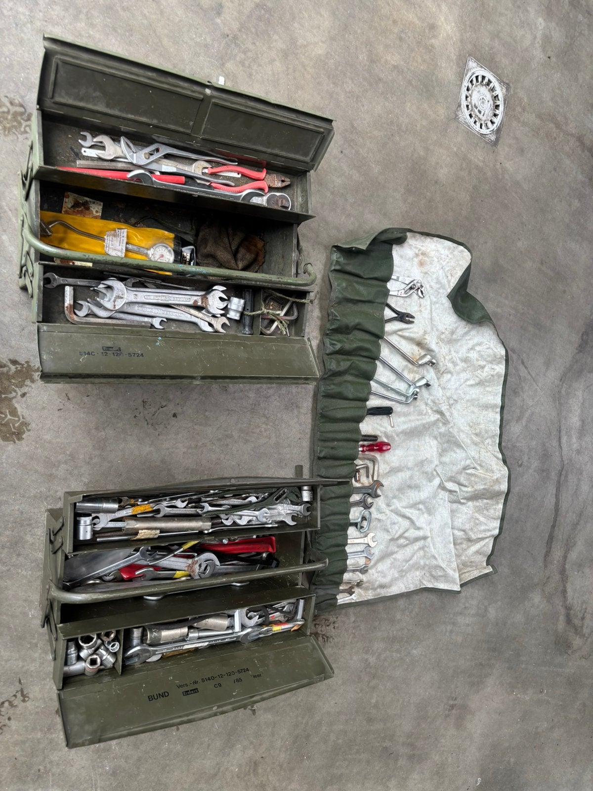 2x gereedschapskist en etui ex leger/army, Ophalen, Gebruikt