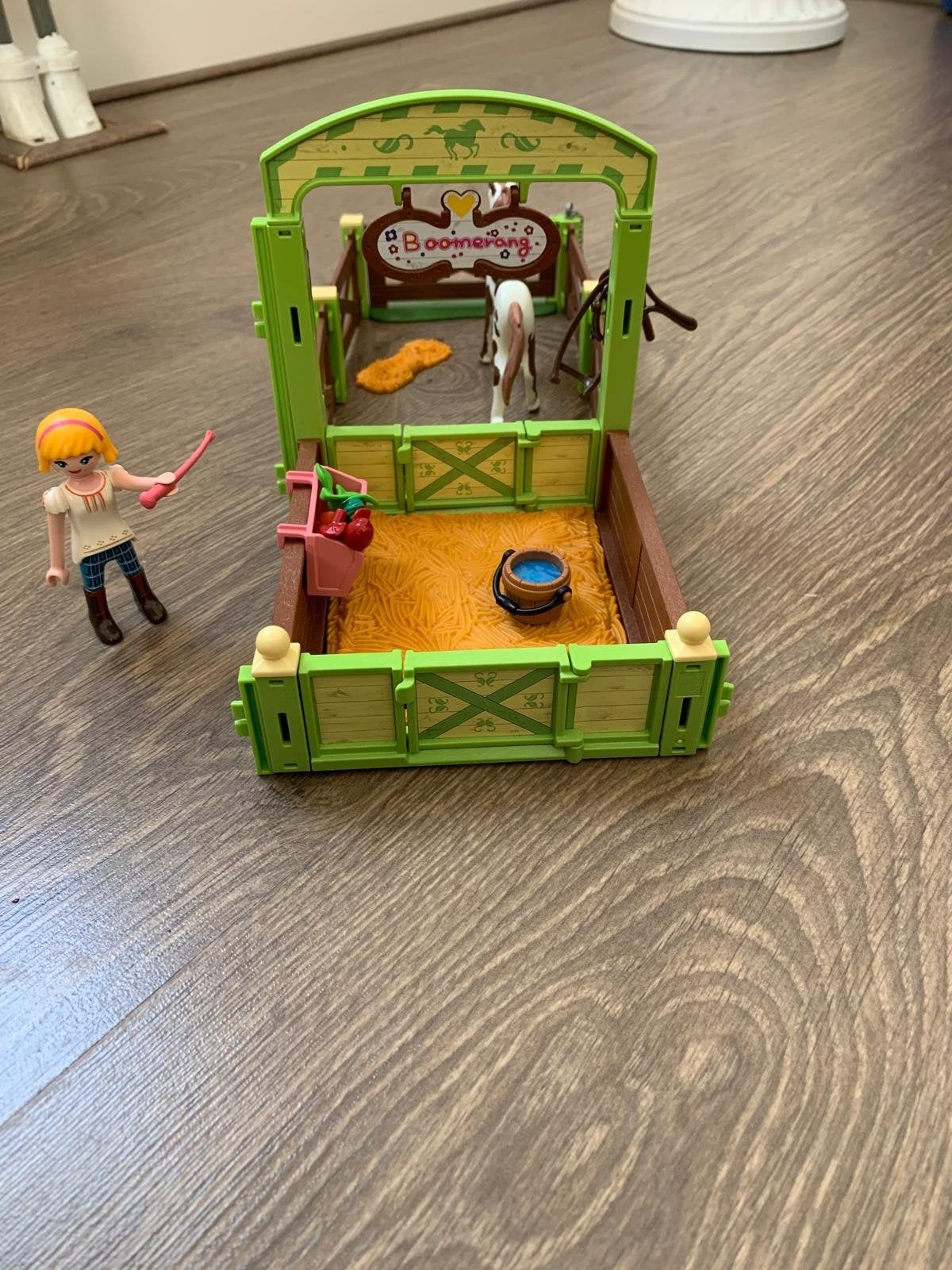 Playmobil stal met paard en ruiter, Gebruikt, Gebouw, Complete set, Ophalen of Verzenden