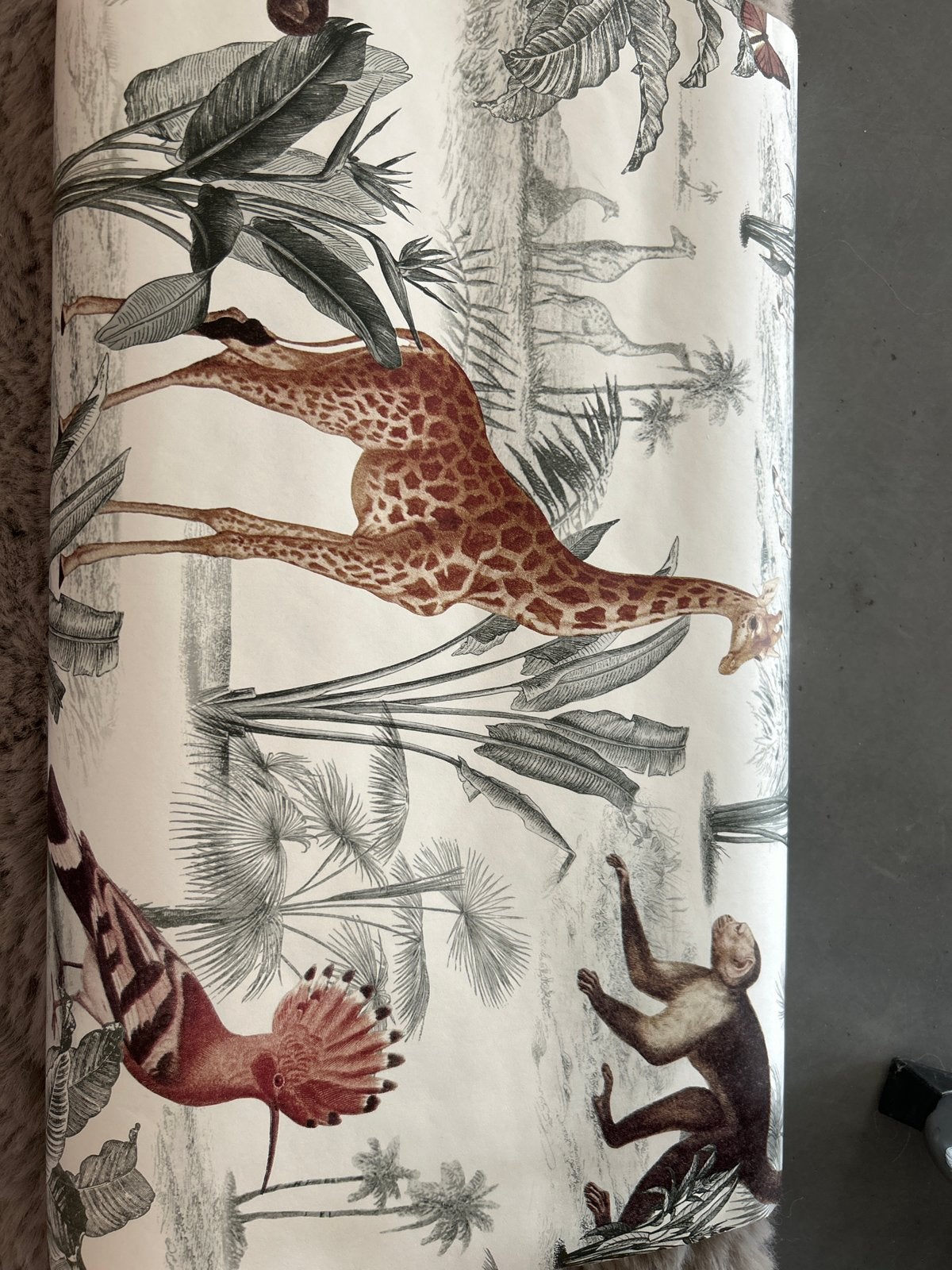 Vliesbehang jungle print kinderkamer Kwantum (ca. 3-4m), Natuurlijk, Overige merken, Ophalen of Verzenden, Vliesbehang