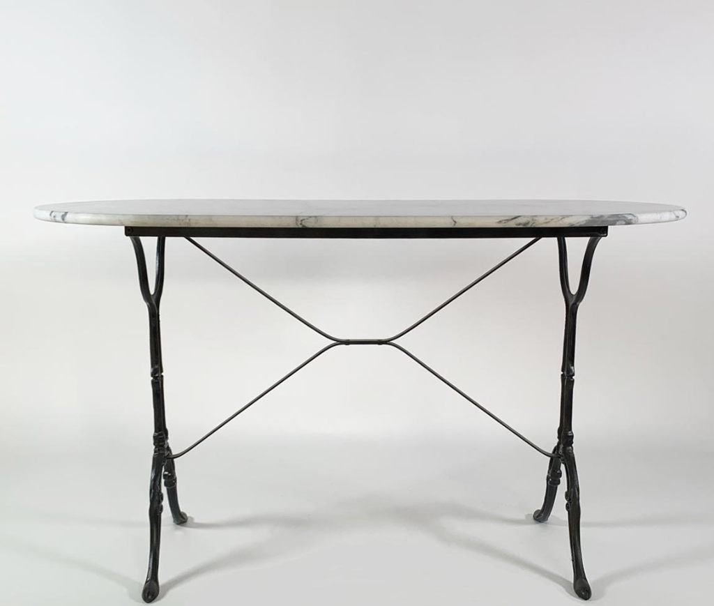Marmeren tafel 120 x 60 cm met gietijzer onderstel, Ophalen of Verzenden, Nieuw