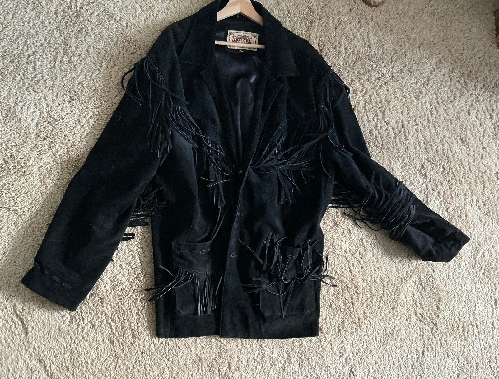 Suede jas met Franjers, Ophalen of Verzenden, Gebruikt
