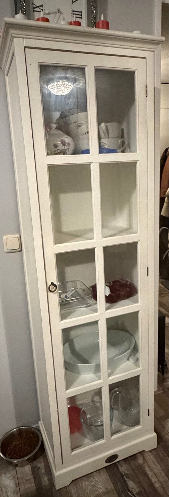 Riverdale Vitrinekast - Crème wit, Ophalen, Gebruikt, 50 tot 100 cm, 150 tot 200 cm