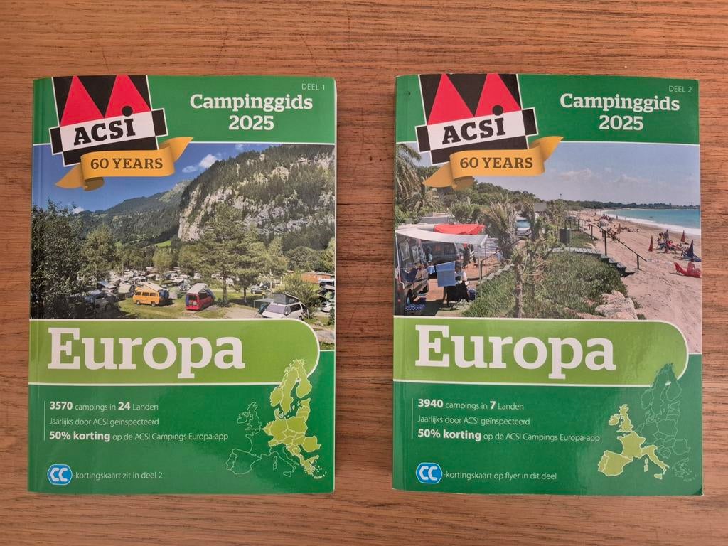 ACSI Campinggids Europa 2025 - Deel 1 & 2, Ophalen of Verzenden, Zo goed als nieuw, Europa, Campinggids